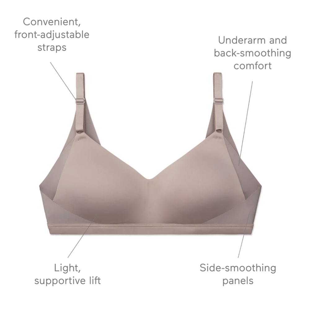 Warner's No Side Effects Wire-Free Contour Back Smoothing Medium Cream Bra Panel
